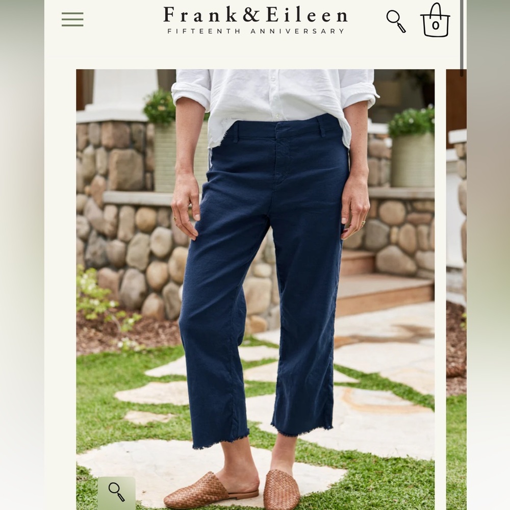 Frank & Eileen Kinsale navy blue, size 12 linen pants
